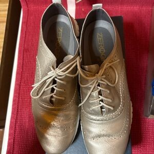 Cole Haan Gold Metallic Zerogrand Shoes